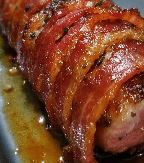 Brown Sugar Bacon Wrapped Pork Tenderloin