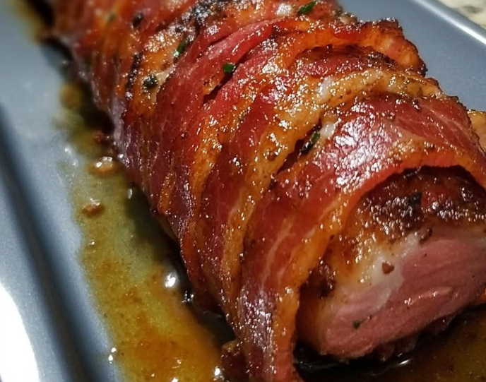 Brown Sugar Bacon Wrapped Pork Tenderloin