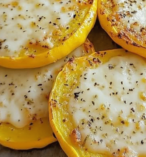 Cheesy Baked Squash Rounds