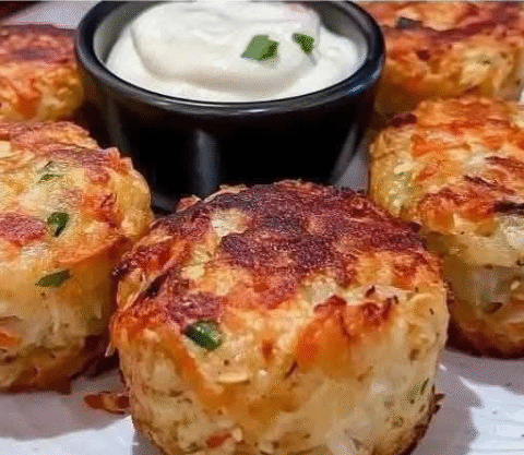 Cheesy Mashed Potato Muffins with eggs
