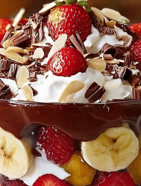 Chocolate Strawberry Banana Trifle