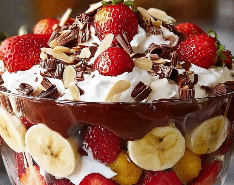 Chocolate Strawberry Banana Trifle