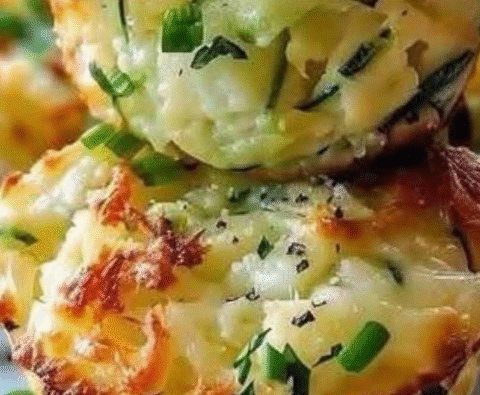 Crispy Parmesan Zucchini Potato Muffins