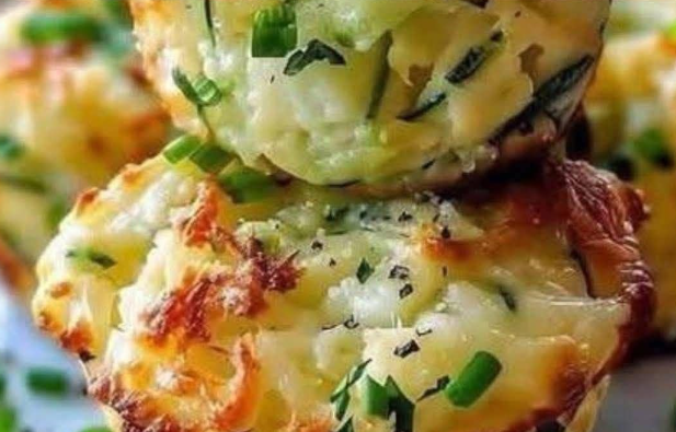 Crispy Parmesan Zucchini Potato Muffins