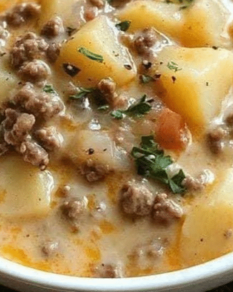 Crockpot Creamy Potato & Hamburger