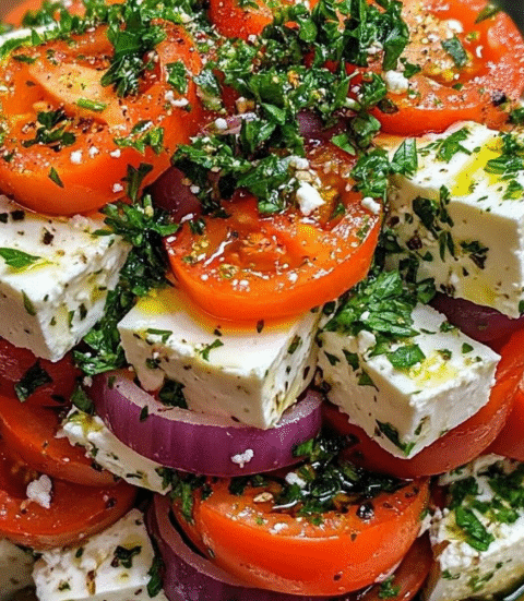 Greek Feta Salad Tower