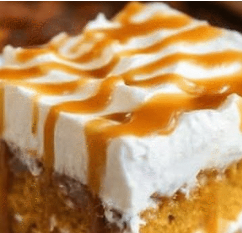 Pumpkin Caramel Cream Cheese Poke Cake