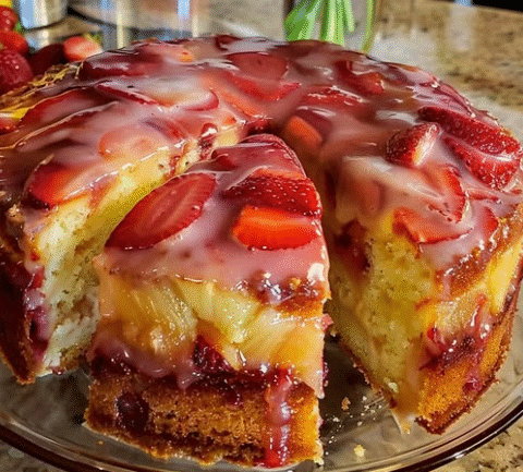 Strawberry Pineapple Pound Cake