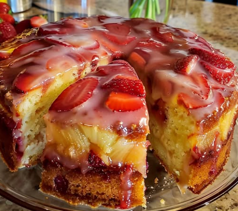 Strawberry Pineapple Pound Cake