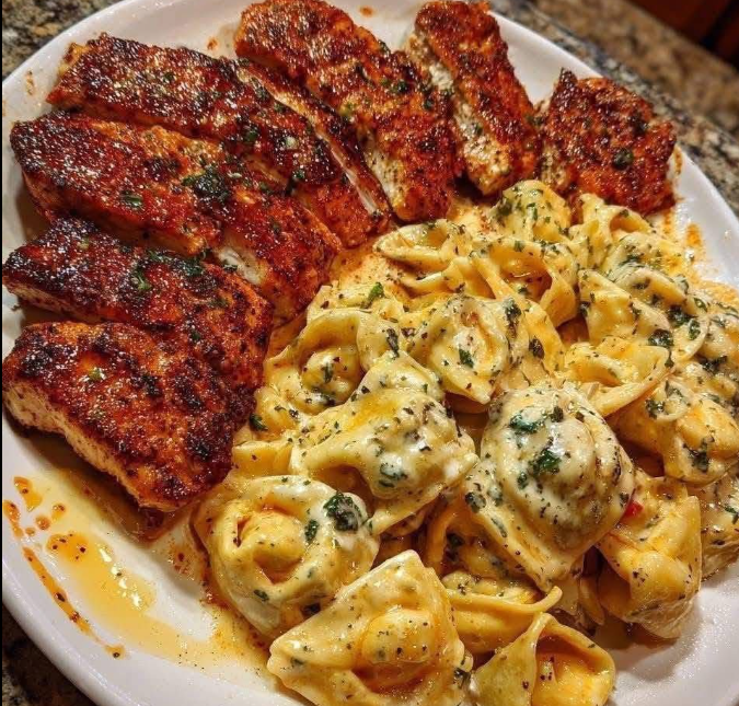 Lemon Garlic Butter Chicken with Creamy Parmesan Pasta