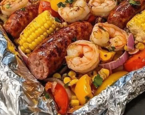 Ultimate Cajun Shrimp and Sausage Foil Bake