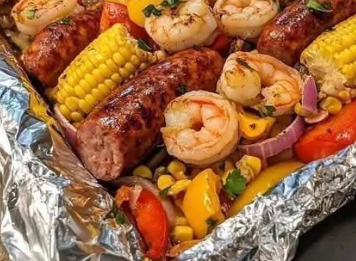 Ultimate Cajun Shrimp and Sausage Foil Bake