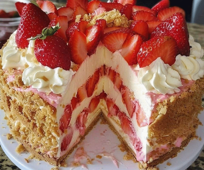 White Chocolate Strawberry Cheesecake