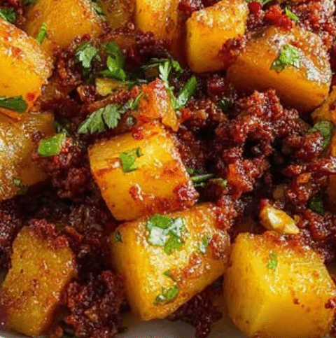 A delicious Mexican Papas con Chorizo dish