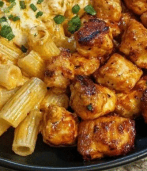 Cajun Chicken Bites with Creamy Rigatoni Pasta Recipe