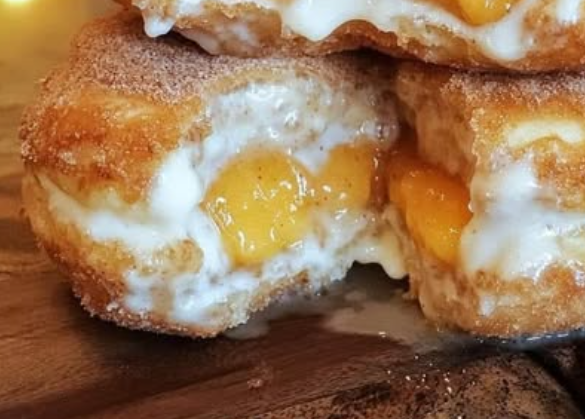 Classic Peach Cobbler Cheesecake Donuts
