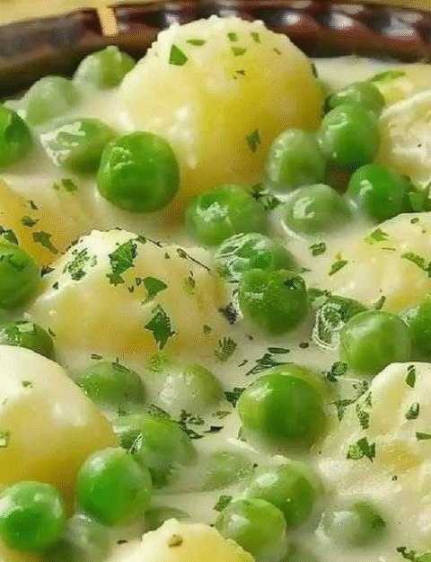 Creamed Potatoes and Peas