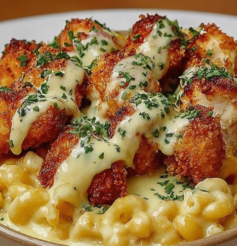 Creamy Honey Pepper Chicken Mac and Cheese
