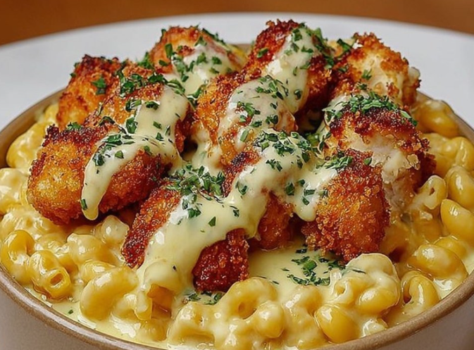 Creamy Honey Pepper Chicken Mac and Cheese