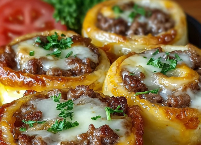 Garlic Butter Bacon Cheeseburger Rollups