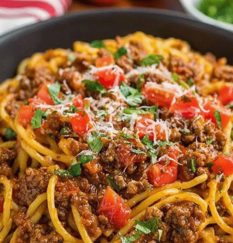 One Pot Taco Spaghetti