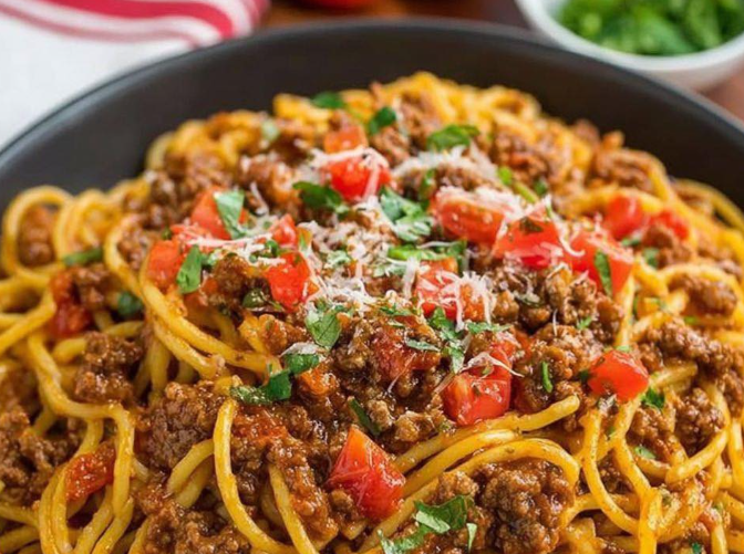 One Pot Taco Spaghetti