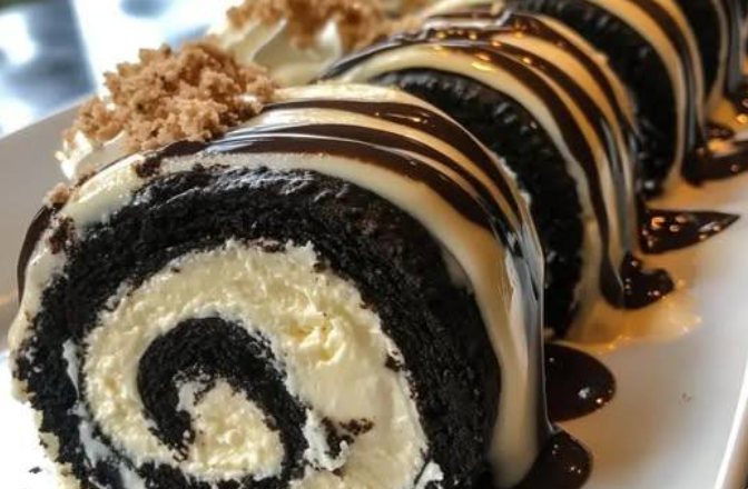 Oreo Cream Cheese Cheesecake Sushi Roll Dessert – A Playful No-Bake Masterpiece