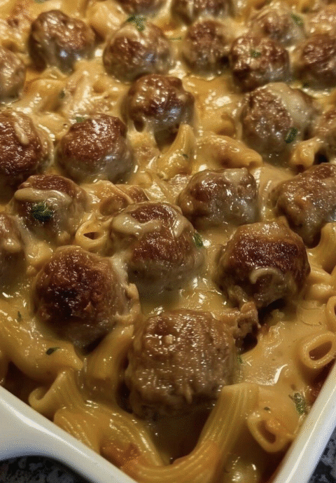 Swedish Meatball Pasta Bake