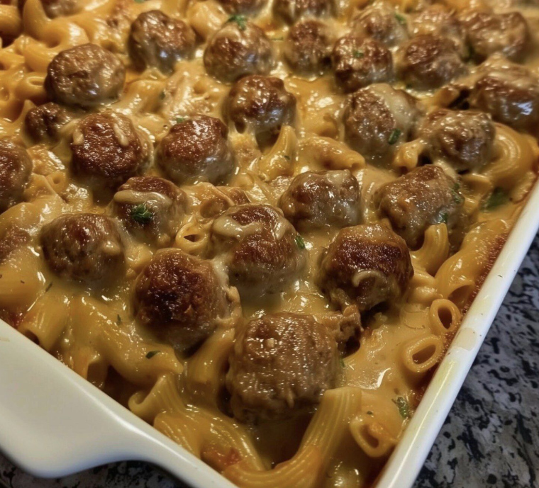 Swedish Meatball Pasta Bake