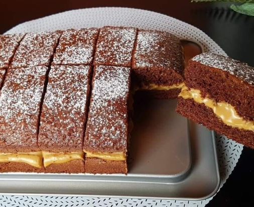 The Softest Chocolate Coffee Cake with Lotus Cream Topping