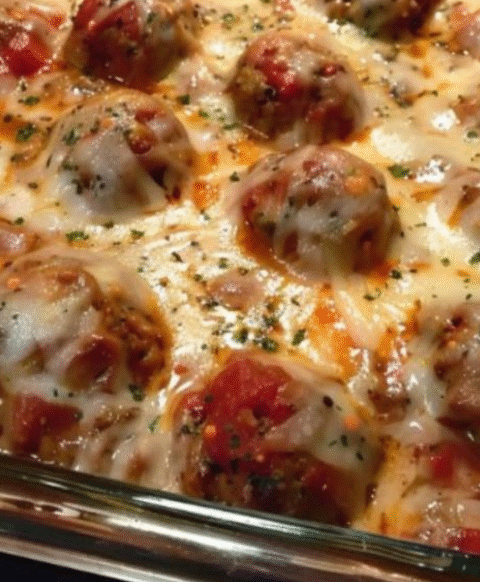 This Dump and Bake Meatball Casserole
