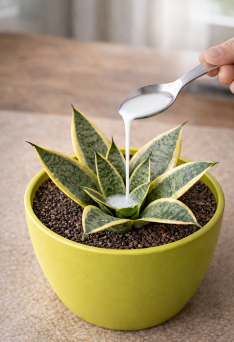 The White Liquid People Are Using on Snake Plants