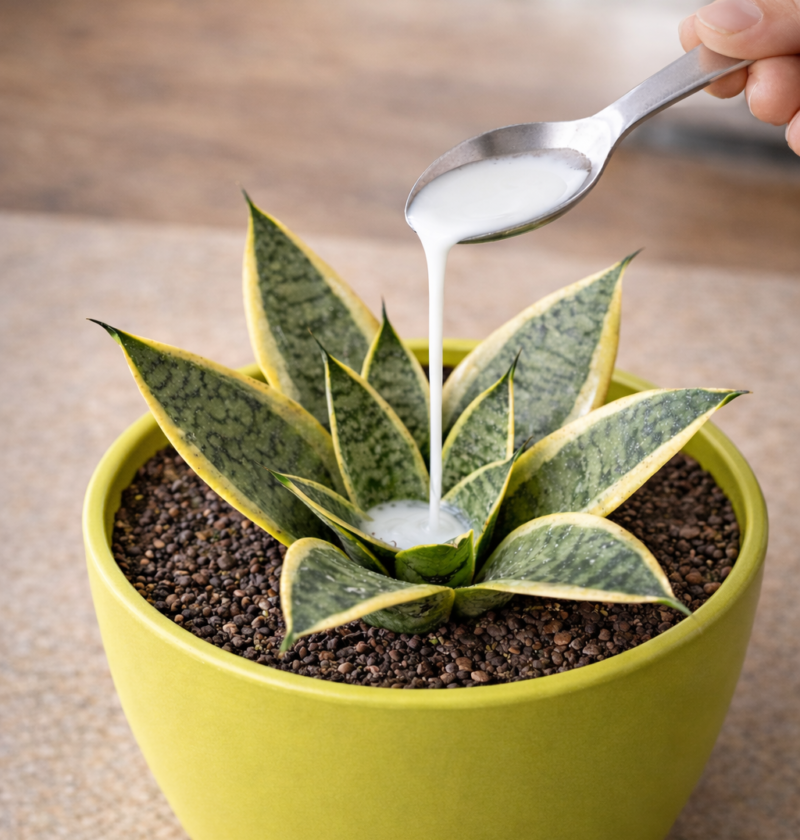 The White Liquid People Are Using on Snake Plants