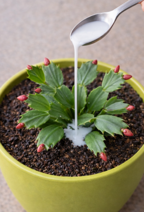 The White Liquid That Makes Thanksgiving Cactus Healthier and Bloom Better