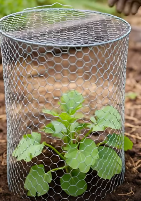 How to Protect Young Plants Using a Simple Wire Cage