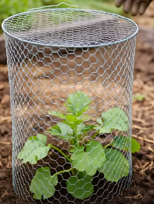 How to Protect Young Plants Using a Simple Wire Cage