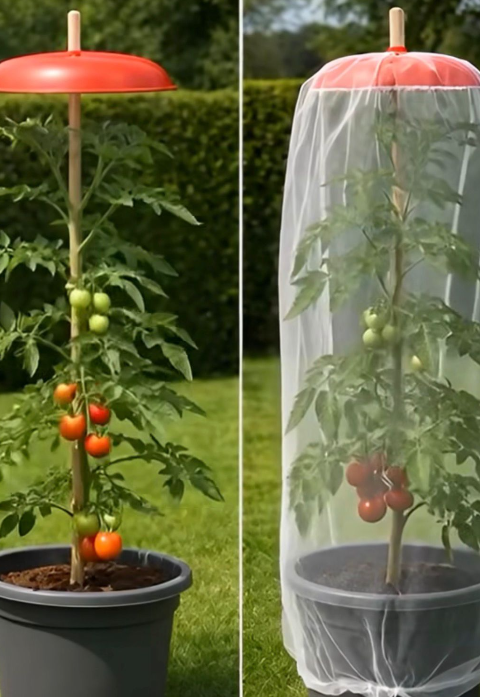 A Smart Tomato Plant Protector: Simple, Effective, and Perfect for Home Gardens
