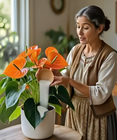 How to make anthuriums bloom beautifully with just simple ingredient in your kitchen.